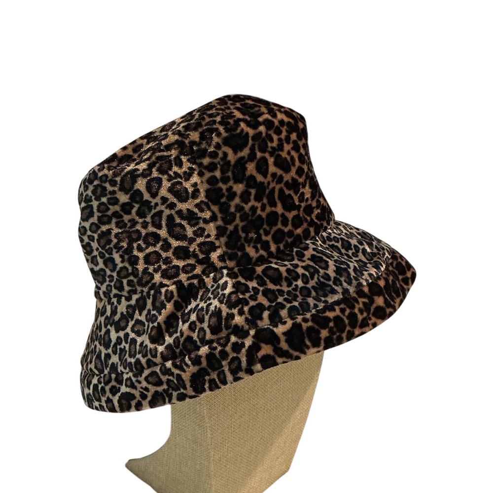 Unbranded Bucket Hat Women‎ One Size Brown Leopard Excellent Metallic Shimmer